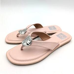 DV by Dolce Vita Jespar Slide Sandal Women's Pink Shiny Size US7 EU37.5